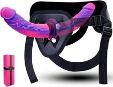 Fallo realistico indossabile vaginale anale strap on doppio dildo uomo e donna