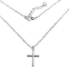 Collana Croce Argento catena con ciondolo Portafortuna Idea Regalo da Uomo Donna