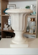 Vaso Coppa In Ceramica Con Base H. 23  Bianco