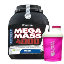 (20,63 EUR/kg) Weider Mega Mass 4000 - 3000g Weider Gainer + Ladyline Shaker