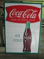 Coca-Cola 24 Gauge Steel Vertical Sign Arciform and Contour Bottle - BRAND NEW