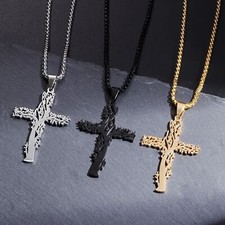 Collana acciaio croce ritaglio