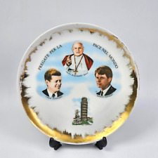 PIATTO in Porcellana Eschenbach Bavaria Commemorativo Papa /John Robert Kennedy