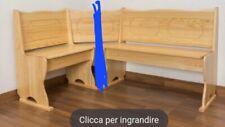 Panca Angolare Giropanca Legno Massello Contenitore Leggiii 173x110cm 