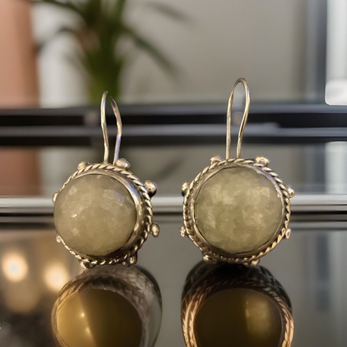 Bora 925 chalcedony earrings - chalcedony,