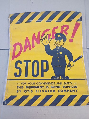 Vintage otis elevator canvas - otis,