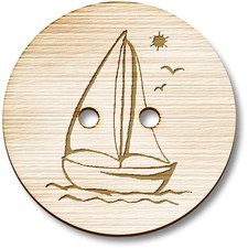 Bottoni in legno 'Barca a
