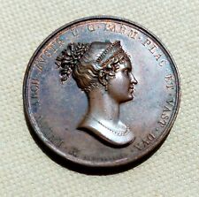 PARMA MARIA LUIGIA MEDAGLIA COSTRUZIONE PONTE SUL FIUME TARO 1818 BRONZO  *