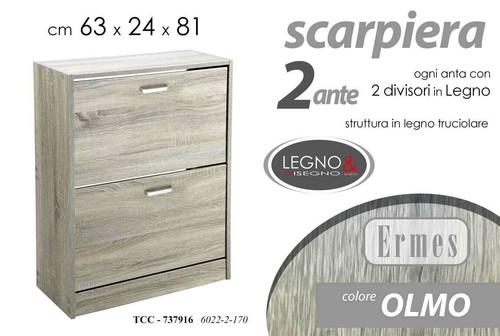 Mobile scarpiera legno olmo - scarpiera,