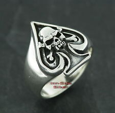 Anello in argento gotico anello teschio vecchia scuola PIK teschio rockabilly anello teschio 