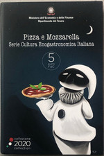 ITALIA 2020 CAMPANIA PIZZA E MOZZARELLA COINCARD MONETA 5 EURO leggere bene