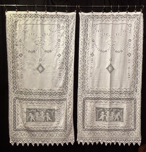 Antiche tende tendine coppia - antiche,