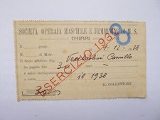 VECCHIO DOCUMENTO SOCIETà OPERAIA DI CHIARI BRESCIA INDUSTRIA FABBRICA 1932