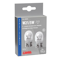 COPPIA LAMPADINE ALOGENE T20 W21/5W LAMPADE PER AUTO 12V ZOCCOLO IN VETRO LAMPA