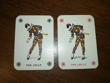 '50 2 vecchie carte da gioco antica JOKER playing card POKER JOLLY MIGNON !