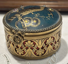 Scatola in metallo e porcellana di Limoges - soprammobile / portagioie