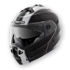 CASCO CABERG MODULARE APRIBILE DUKE 1 NERO BIANCO LUCIDO  TAGLIA XS
