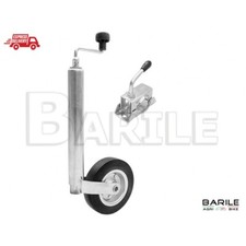 Servotimone Ruota Sollevamento Telescopico Ø 48 Carrello Auto - Barca + Morsetto