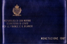 SAN MARINO. 1987 SERIE DIVISIONALE: 10 MONETE FDC, LIRE 1.000 ARGENTO