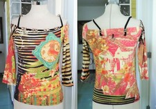 Save the Queen Shirt Estate Rare Top spalle scoperte pietre colorate Esclusive