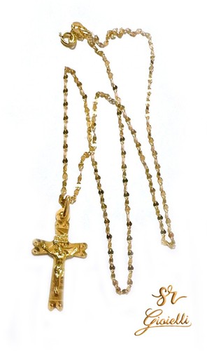 Collana oro giallo con croce - collana,
