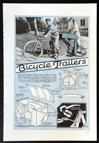 Rimorchio bici bicicletta 1934 - rimorchio,