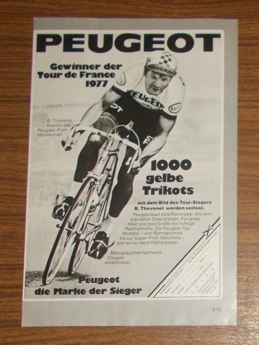 Rara pubblicità peugeot - rara, bici