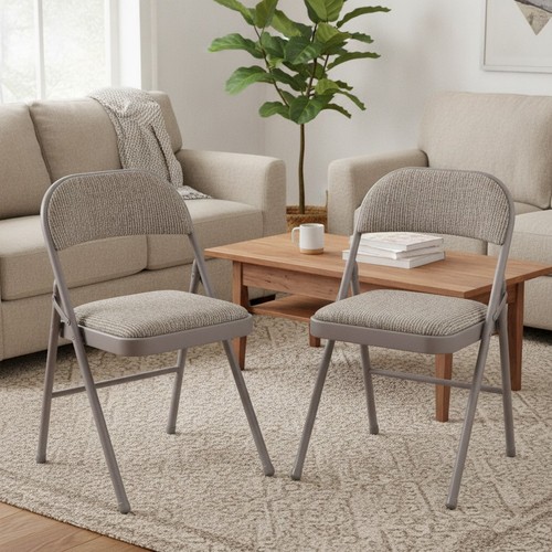 Sedie pieghevoli set grigio - 2,