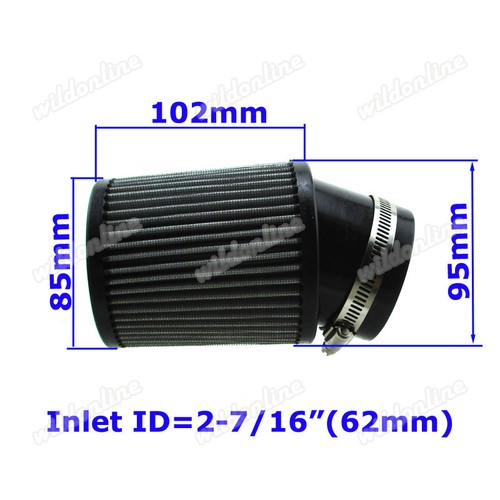 Filtro aria 62mm - 2-7/16", per