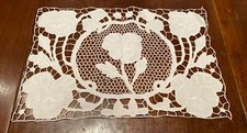 Antico Centro Centrino O Ricamo Per Cuscino Ricamato A Mano  35x52cm