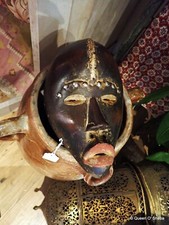 Maschera africana stile Dan maschera arte africana vintage legno intagliato dipinto home deco