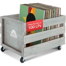 Cassetta dischi vinile legno - cassetta,