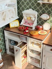 Mobile cucina casa delle bambole 1:6 miniatura ripiani in legno armadio cassetto per bambola