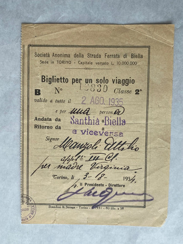 Biglietto del treno nominativo - treno,