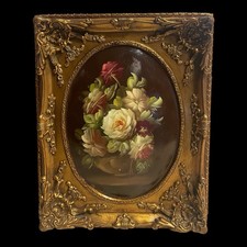 Quadro floreale ovale con