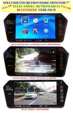 SPECCHIETTO RETROVISORE MONITOR 7"TELECAMERA RETROMARCIA -TOUCH SCREEN BLUETOOTH
