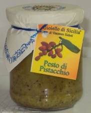 PESTO PISTACCHIO E MANDORLE OLIO EXTRAVERGINE DI OLIVA ( Sicilia  che gusto)190G