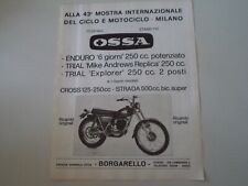 advertising Pubblicità 1973 MOTO OSSA EXPLORER 250