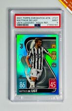 Topps Chrome PSA 9 Matthijs de Ligt #127 UEFA Aqua Refractor Match Attax /150