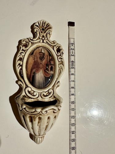 Antica acquasantiera ceramica - acquasantiera,