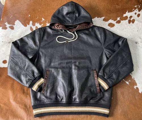 Felpa con cappuccio uomo - , pelle