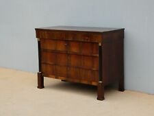 Comò cassettone Impero 'mezza colonna' lastronato in noce, metà '800 - L 124 cm!