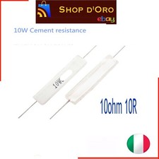 Coppia Resistenza 10ohm 10R  Cemento ceramica 10W watt Assiale 2 pezzi