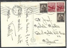 1946 20C X2+80C X2SU CARTOLINA