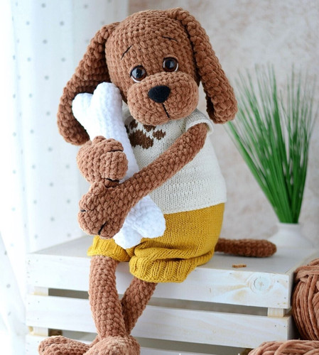 Handmade crochet dog - handmade,