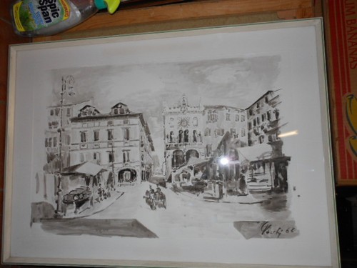 Vacchi acquerello veduta - '68.,