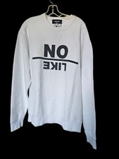 Felpa pullover uomo Dsquared2 NO LIKE bianca nuova con etichetta taglia XXL