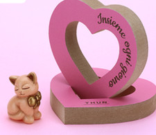 THUN GATTINO ROSA SERIE AMICI DI LENE + 4 PORTATOVAGLIOLI IN LEGNO NUOVISSIMI !