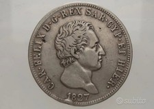 Moneta argento lire 1827 - moneta, 5