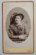 Regio Esercito, foto cartonata militare, bersagliere, primi del 900 Milano